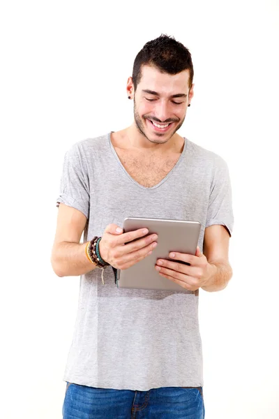 Hombre joven usando tableta —  Fotos de Stock