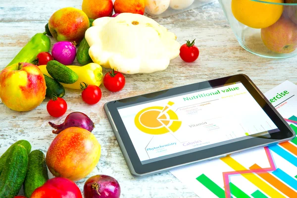 Healthy nutrition and Software guidance — Stock Photo, Image