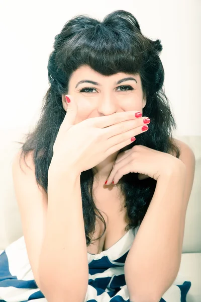 Expressive Vintage girl - Stock-foto