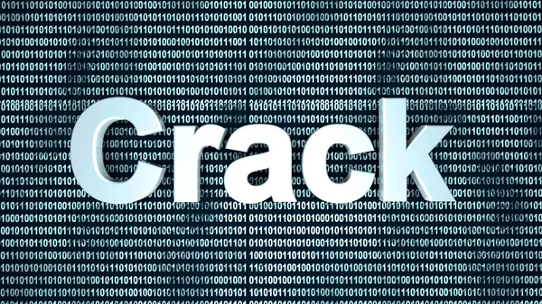 Digitaler Software-Crack, Symbol für Softwarepiraterie. — Stockfoto