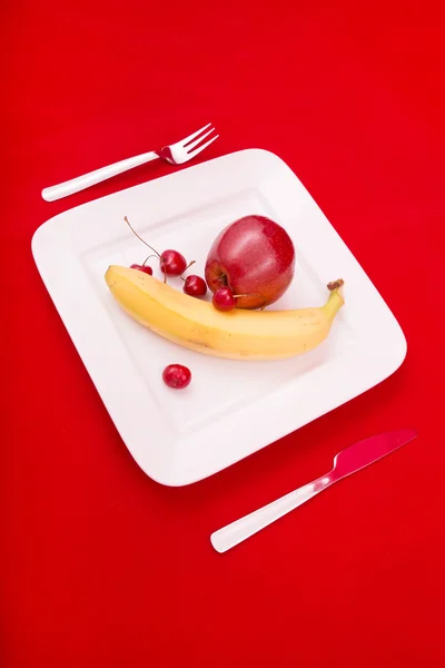 Placa con fruta —  Fotos de Stock