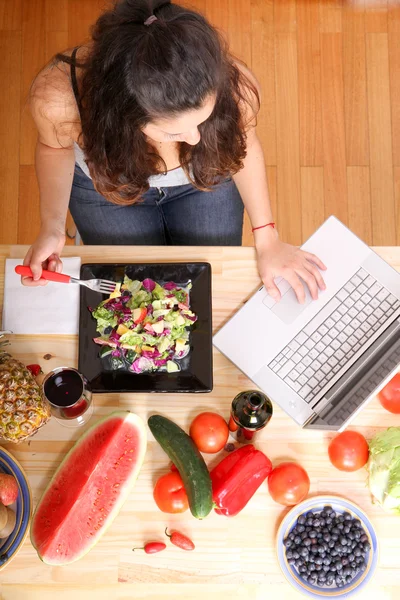 Información vegetariana en línea — Foto de Stock