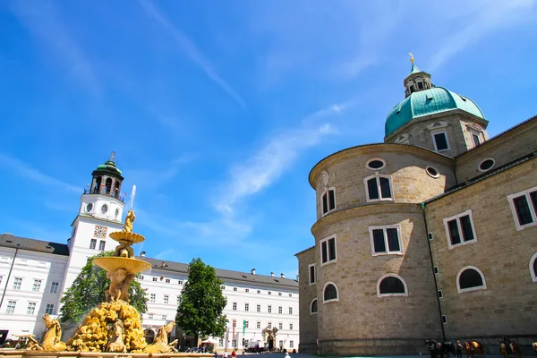 Fonte residenz em Salzburgo — Fotografia de Stock