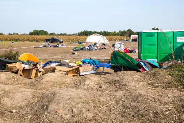 Empty Refugee camp in Roeszke — Stock Photo, Image