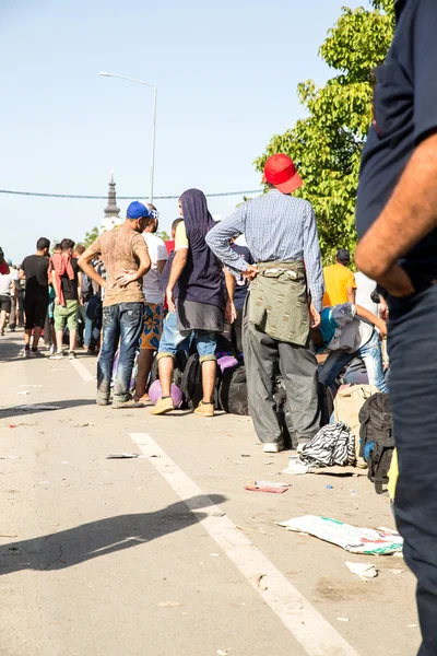 Linha de espera de refugiados em Tovarnik — Fotografia de Stock