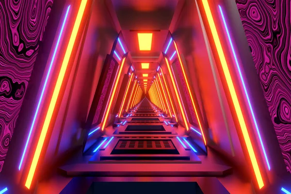 Űrhajó vagy űrállomás folyosója — Stock Fotó