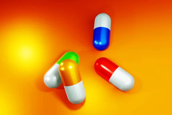 Kapsułki farmaceutyczne ilustracja — Zdjęcie stockowe