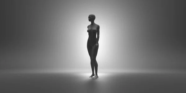 3D Illustratie van een betonnen vrouwelijk standbeeld — Stockfoto