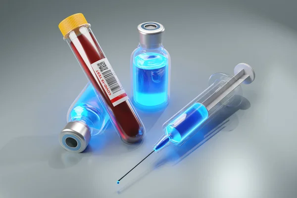 Covid-19 testi ile hazırlanmış bir virüs aşısı — Stok fotoğraf