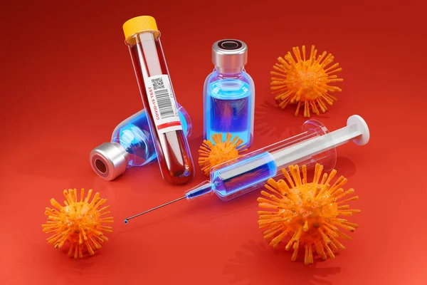 Un conjunto de vacunación contra el virus farmacéutico —  Fotos de Stock