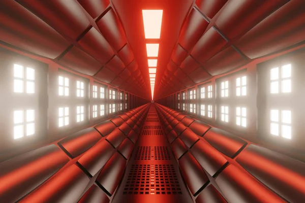 Illustration Science-Fiction-Korridor — Stockfoto