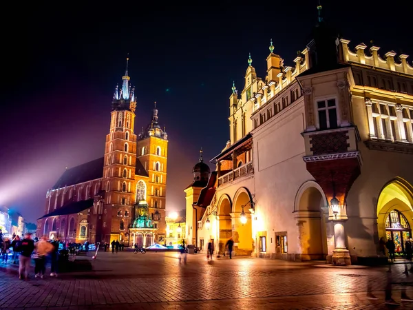 Visa på den historiska stadskärnan i Krakow — Stockfoto