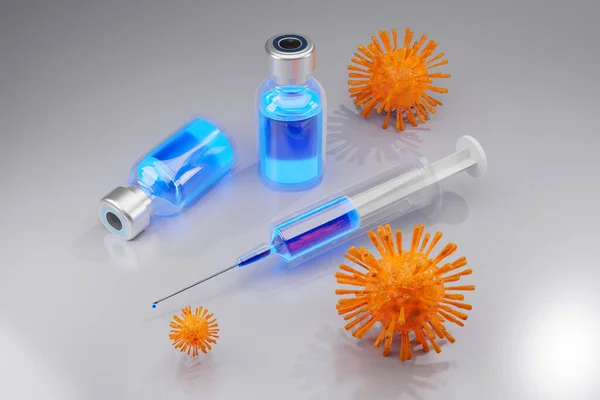 A pharmaceutical virus vaccination set — Stock Photo, Image