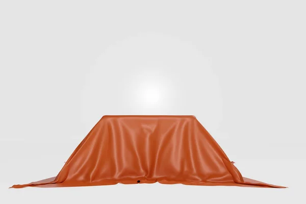 3D Ilustracja podium pokrytego tkaniną — Zdjęcie stockowe