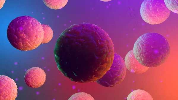 Células estaminais flutuantes ou células cancerígenas no corpo — Fotografia de Stock