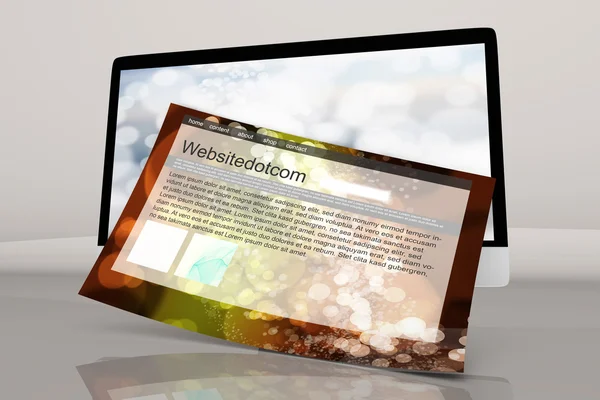 A modern All in one computer with a generic website — Stock Photo, Image