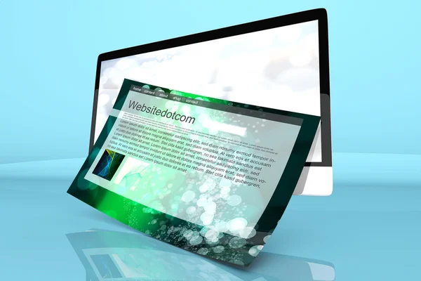 Ein moderner All-in-One-Computer mit einer allgemeinen Website — Stockfoto