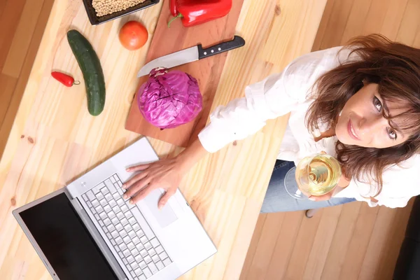 Internet-Kochen — Stockfoto