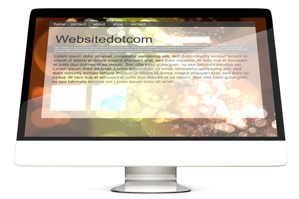 Tüm içinde bir bilgisayar genel bir Web sitesi gösterilen — Stok fotoğraf