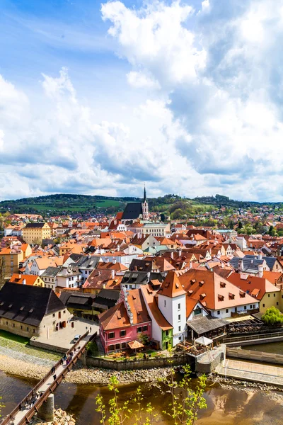 Se over Krumlov i Bohemia – stockfoto