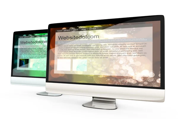 All in one Computer showing generic websites — Zdjęcie stockowe