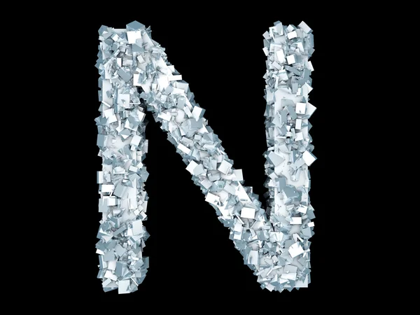 Frozen Letter - N — Stock Photo, Image