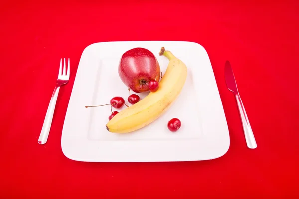 Plate with fruit — Stock Photo, Image