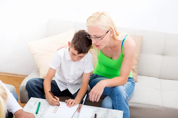 Happy family at home — Stock Photo, Image