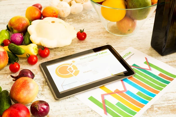 Nutrición saludable y orientación de software — Foto de Stock