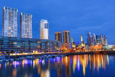 Puerto Madero in Buenos Aires at night clipart
