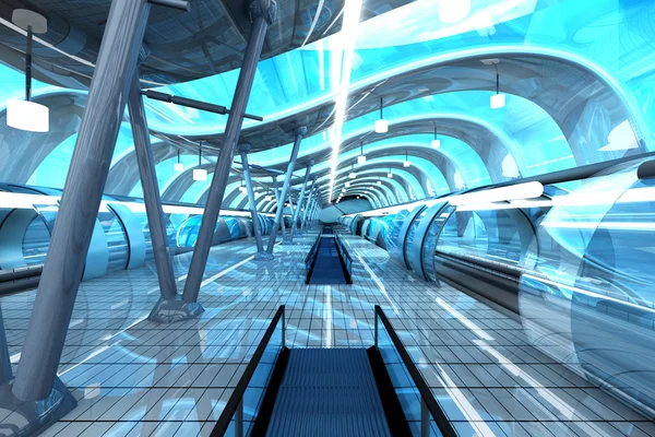 Futuristiska Subway Station — Stockfoto