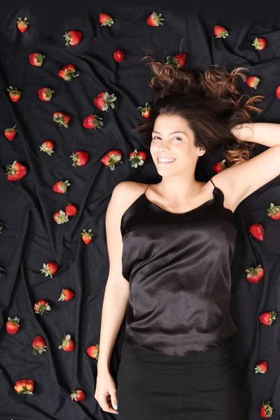 Strawberry Dreams	n the bedroom — Stock Photo, Image