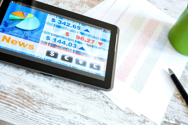 Stock market trading app op een Tablet Pc — Stockfoto