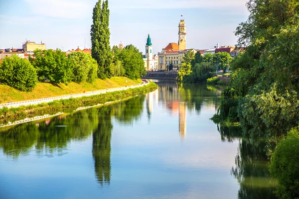 O rio Crisul repede fluindo através de Oradea — Fotografia de Stock