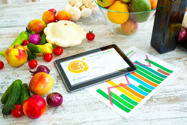 Gesunde Ernährung und Software-Anleitung — Stockfoto