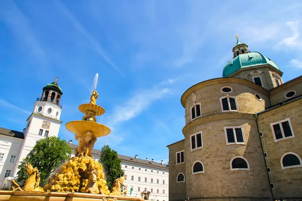 Fonte residenz em Salzburgo — Fotografia de Stock