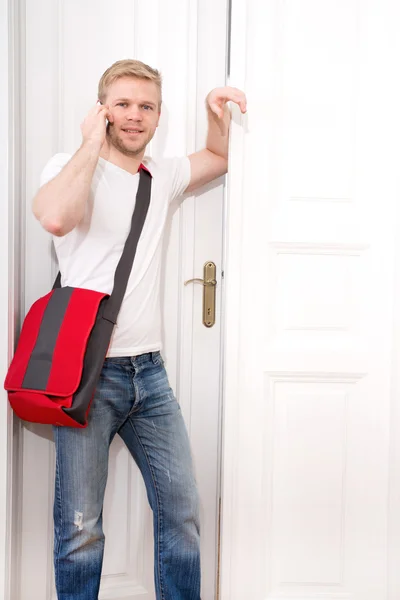 Busy student coming home — Stock Photo, Image