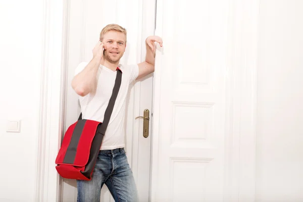 Busy student coming home — Stock Photo, Image