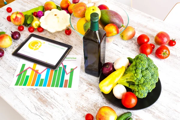 Gesunde Ernährung und Software-Anleitung — Stockfoto