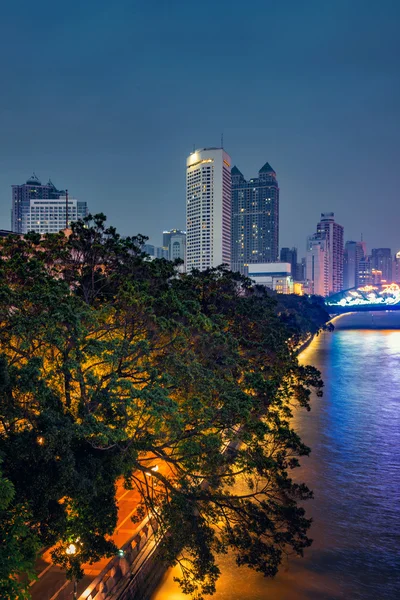 Guangzhou τοπίο στη μέση της νύχτας — Φωτογραφία Αρχείου