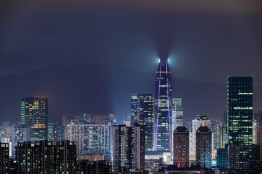 Shenzhen, Çin gece kentsel peyzaj