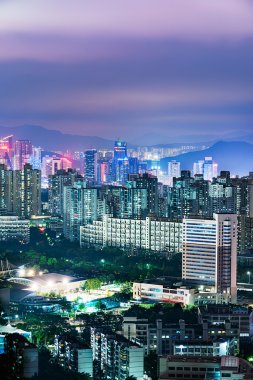 Shenzhen, Çin gece kentsel peyzaj