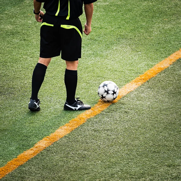 The green grass background in the football field — Stock Photo, Image