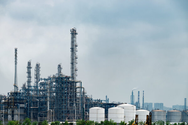 Industrial plant wit blue sky