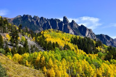 Colorado 'daki San Juan Skyway' de sonbahar renkleri
