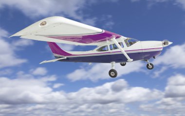 The Cessna 172 Single Propeller Airplane Flying In Sky clipart