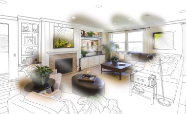 Oturma odası çizim fırçası Stoke geçiş fotoğraf içine