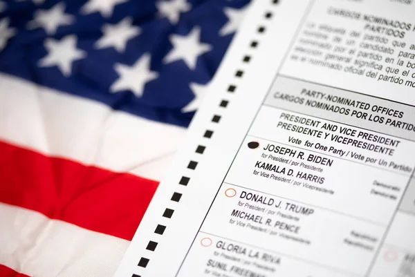 Riverside Kalifornia Usa 2020 Biden Głosował Bańkę Oficjalnym Głosowaniu Nad — Zdjęcie stockowe