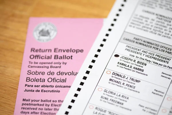 Ріверсайд Каліфорнія Сша 2020 Biden Voted Bubble Official Ballot Envelope — стокове фото