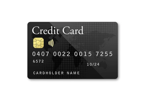 Mockup Black Credit Card White Background — Stock Photo, Image